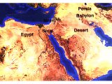 Satellite photo of Palestine, Saudi Arabia and Egypt